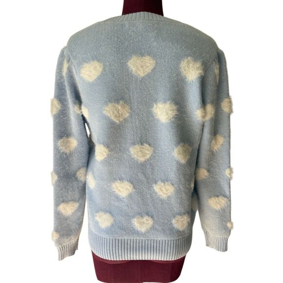 NEW Lilly Pulitzer Heart Jacquard Sweater Cardigan  size S Blue Button Front - Picture 3 of 9